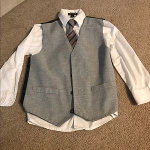 Boys 7/8 dress shirt vest and tie bundle
